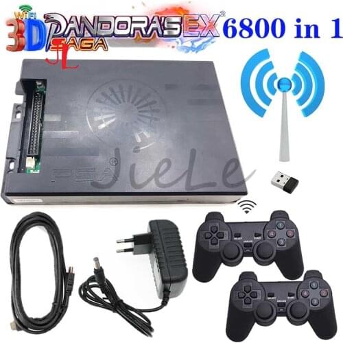 Arcade Game Board 6800 in 1 Pandora 3D SAGA EX 200pcs 3D Save Multiplayer Joystick Separate Arcade Game Console Cabinet 4Players