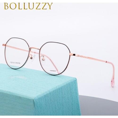 Irregular Round Glassess Eyeglasses Frame for Women Men Metal Prescription Glasses Acetate Temple Round Cheap Eyeglasses Simple