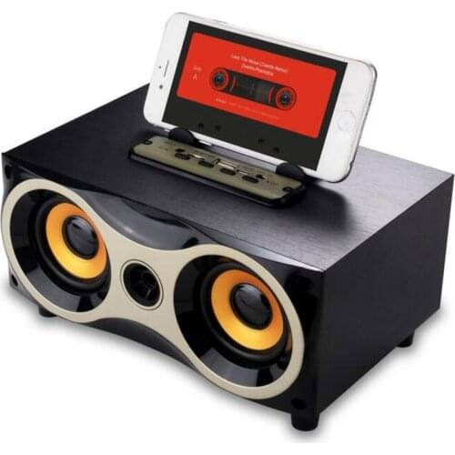 Big power Wooden Portable wireless Mini Bluetooth Speaker HIFI Speaker FM Radio Amplifier Stereo Sound Box with TF USB