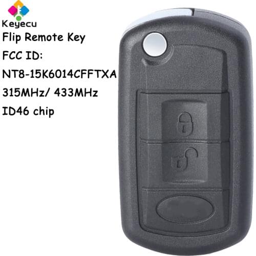 KEYECU Flip Remote Key Fob 3 Buttons 315MHz 433MHz ID46 - FOB for Land Rover LR3 Range Rover Sport Discovery 3 NT8-15K6014CFFTXA