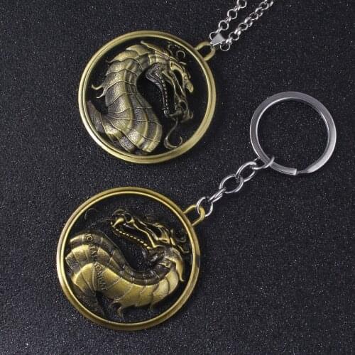 Game Mortal Kombat Keychain Alloy Animal Dragon Logo Key Chain Mens Cars Womens Bags Jewelry Collection Gifts