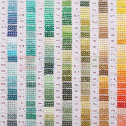 Color contrast full range 447 DMC diamond color card Rhinestone color identification card square/round diamond comparison 6Sk05