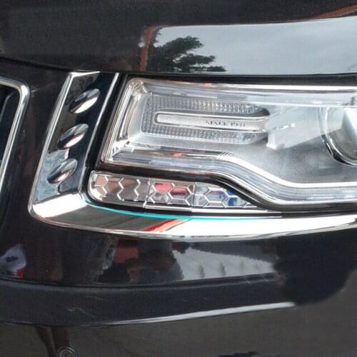 For Jeep Grand Cherokee Patriot 2011 2012 2013 2014 ABS Chrome Car Headlamps Eyebrow Garnish Trim Cover Protector Guard Strip