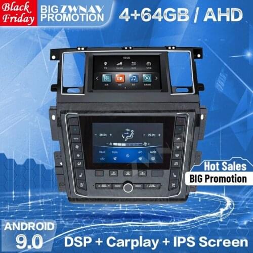 Dual Screen For Nissan Patrol Y62 2010 2011 2012 2013 2014 2015 2016 2017 2018 2019 2020 Android 9 Player GPS Radio Audio Stereo