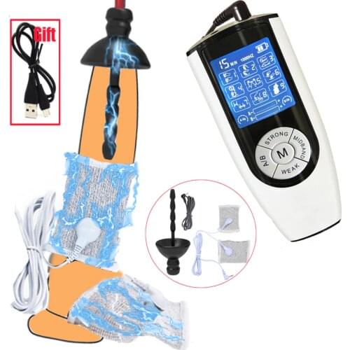 Electro Shock Cock Ring Urethral Chastity Catheter Dilator Penis Electro Stimulate Therapy Massager Bdsm Sex Toy Men Masturbator