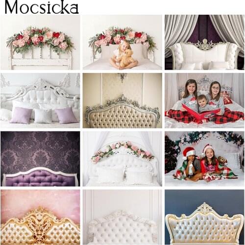 Newborn Kids Heardboard Floral Backdrop for Photography Pattern Girl Boudoir Birthday Baby Shower Photo Background art photocall