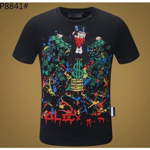 Fashion New Bear Tee shirt Men Short Sleeve Tops Plein T-shirt Pure Cotton Mens O-neck Top Street Gothic Style Manche courte