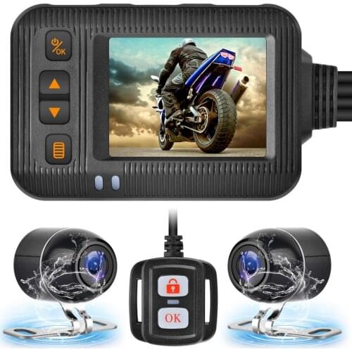 HD 1080p Motorcycle DVR Front+Rear View Dash Camera Wide-Angle Loop Recorder Night Vision G-sensor Dashcam Motorcycle Camera