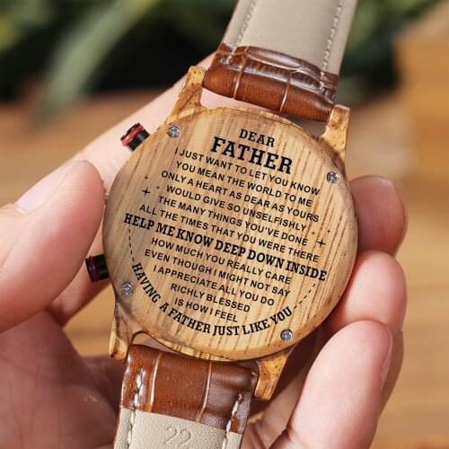 To My Dad-How Much You Really Care From Son Or Daughter Engraved Waterproof Watch Anniversary Personalized Man Watch Fathers Gi