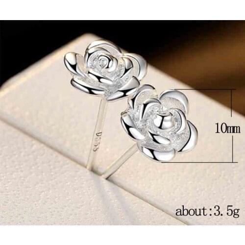 Beautiful Flower Earring Women Metal Silver Color Minimalist Earrings for Girl Delicate Gift Fashion Jewelry 2021 Trend Ear Stud