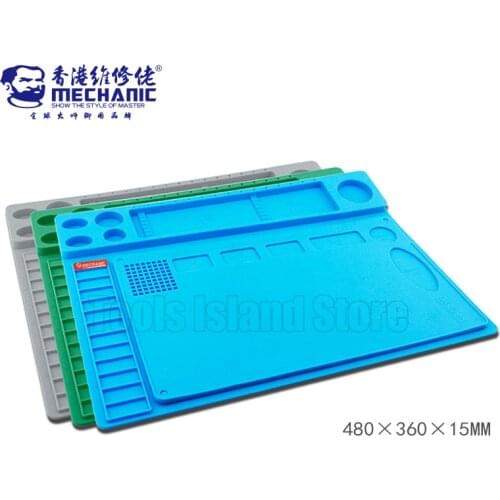 MECHANIC Heat Insulation Silicone Pad Desk Mat Maintenance Platform for phone BGA Soldering Repair Station with Magnetic Section