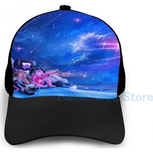 Fashion Steven Universe Basketball Cap men women Graphic print black Unisex adult hat