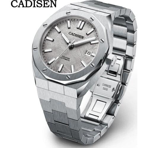 CADISEN C8193M Seiko-NH35A Movt Mens Watches Mechanical Automatic watches Men 316L Steel C3 Luminous Sapphire 100M Diver Watch