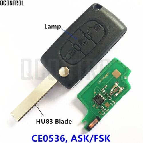 QCONTROL New Remote Key 433MHz for CITROEN C2 C3 C4 C5 Berlingo Picasso Auto Door Lock (CE0536 ASK/FSK HU83 Blade)