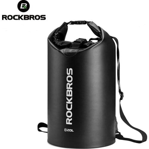 ROCKBROS 20L Sport Swimming Bag PVC Waterproof Backpack Fashion Bags for Women Men Sport Outdoor Hiking Shoulder Folding Bags