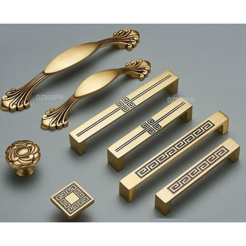 Cabinet Drawer Handle Zinc Alloy Bronze Furniture Wardrobe Hardwares Flower European Fashion Kitchen Cupboard Pull