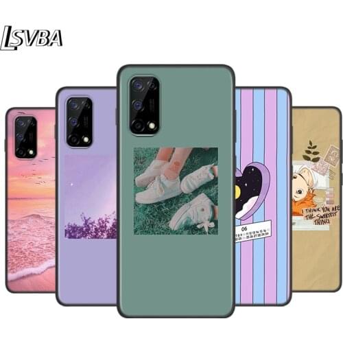 Lock Screen Aesthetic Silicone Cover For Realme V15 X50 X7 X3 Superzoom Q2 C11 C3 7i 6i 6s 6 Global Pro 5G Phone Case