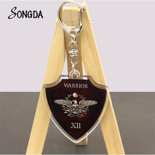SPQR Roman Empire Legions Senate Acrylic Keychains Holder Senate and People of Rome Symbol Power Authority Leader Keyring Charms