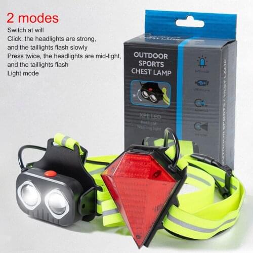 Outdoor Sports Running Light USB Charging Night Fitness Light LED Chest Lamp Flashlight Jogging Cycling Bicycle Flashlight