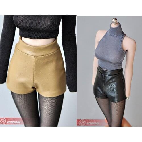 1/6 Female Clothes Chain Short Pants Hot Pants PU Leather Pants Fit 12" TBL UD Body
