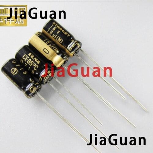 10PCS ELNA STARGET 16V10UF 5X11MM ROD 10UF 16V Black Gold 10uF/16V filter audio electrolytic capacitor