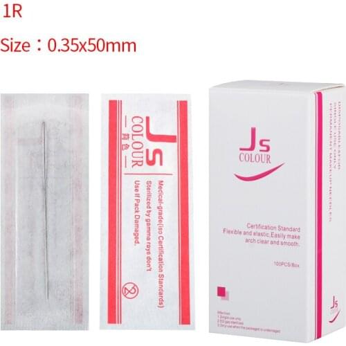 1R Makeup Eyebrow Needles Sterilized 100pcs Permanent Makeup Needles Tattoo Needle free shipping-B5