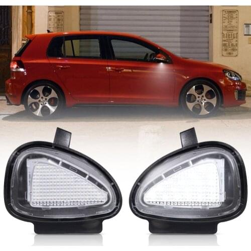 LED Front Under Side Mirror Puddle Light Module Lamp For VW Golf GTi MK6 6 MKVI 2010-2014 C45 Golf Cabriolet 2012-2015 2pc