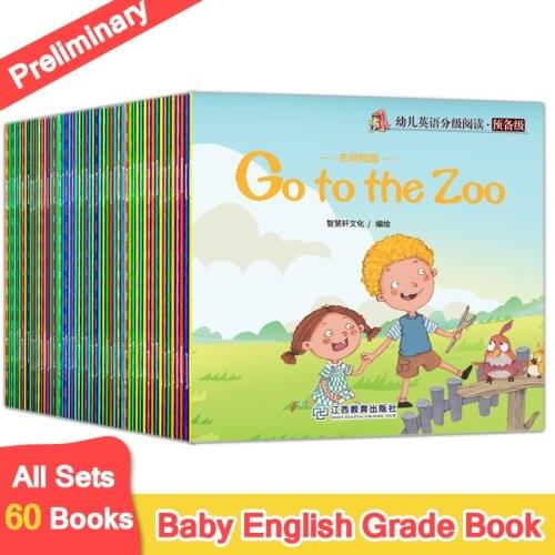 60 Books/Set Books Children Enlightenment Bedtime English Story Book Learn Words Education Behavior Management Parent-child Help