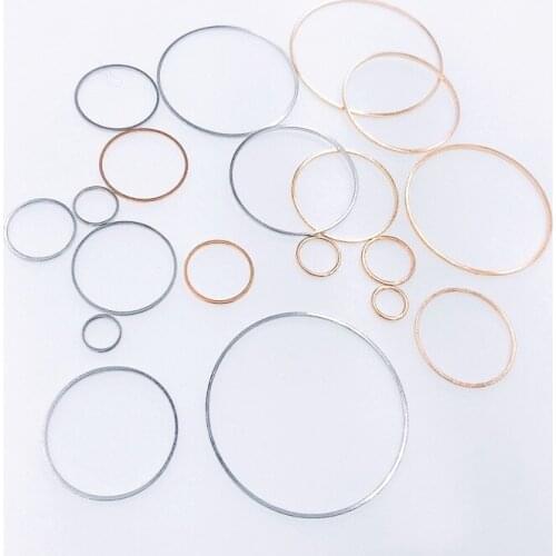 8-40mm Metal Ring DIY Jewelry Accessories Copper Round Circle Connectors Charm For Earrings Necklace Jewelry making 3 Colors