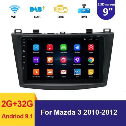 2 Din GPS Navigation Radio Multimedia Player For MAZDA 3 Mazda3 2010 2011 2012 2G+32G Android 9.0 Car Stereo Audio Video Player