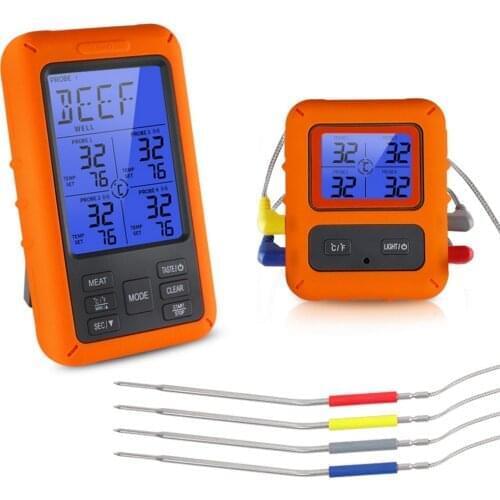 TS-TP40 Wireless Remote Meat Thermometer Dual Probe Digital Backlight Cooking Oven BBQ Kitchen Food Thermometer Barbecue Tool