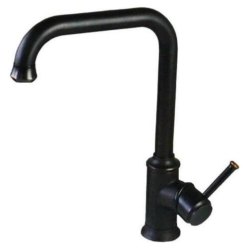 Black Oil Rubbed Bronze Single Hole Single Lever Handle Swivel Spout Kitchen Sink Faucet Cold & Hot Mixer Tap asf091