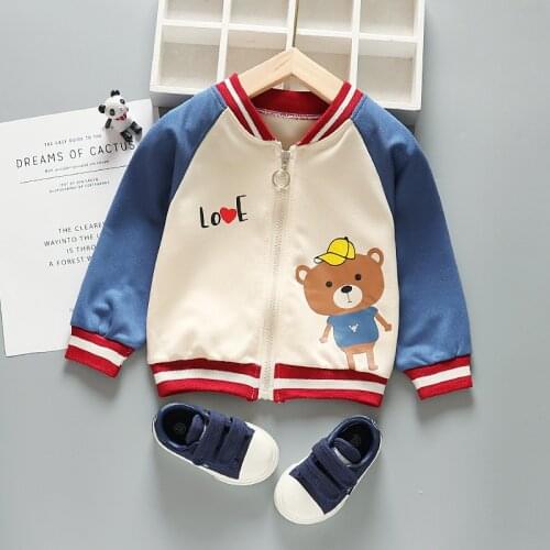 Childrens Clothing Spring And Autumn Long Sleeve Zipper Jacket Baby Boy Girls Korean Baseball Uniforms Coat Kids Casual Outwear