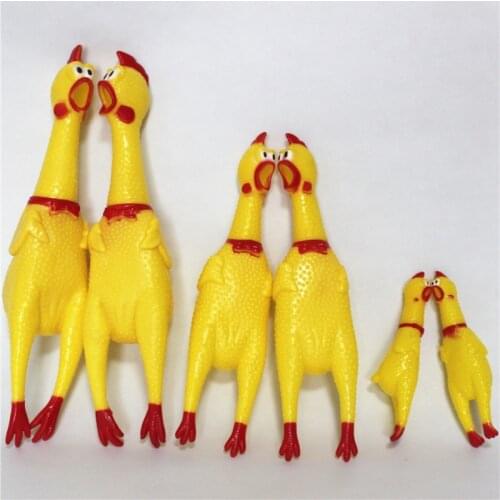 Dog Vocal Toy Screaming Chicken Squeeze Sound Toy For Dogs Super Durable & Funny Squeaky Yellow Rubber Chicken Dog Chew Toy