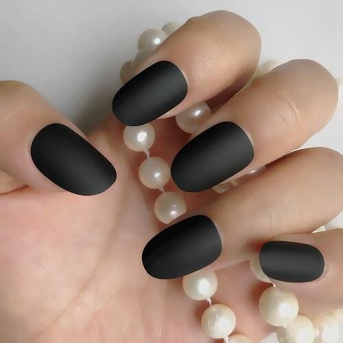 New full coverDetachable tips matte false nails short round head Soft Pure color oval Frosted Fake nails Artificial Nails Art