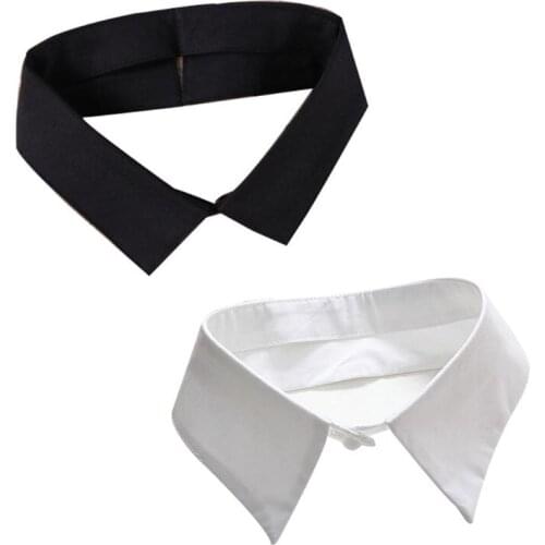Classic Black/White Collar Shirt Fake Collar Tie Vintage Detachable Collar False Collar Lapel Blouse Top Women/Men