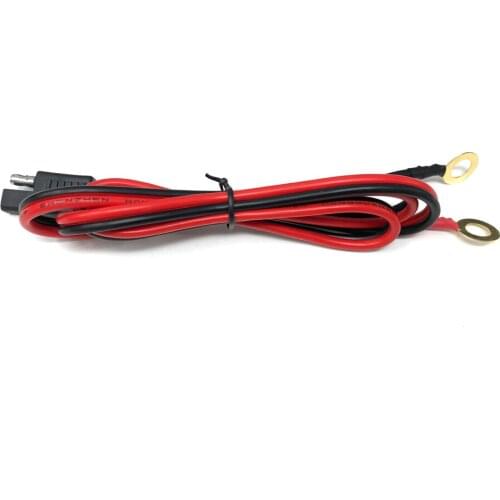 Terminal SAE to O Ring Connecters Extension Cord Cable Connector for Battery Charger/Maintainer 100CM 15AWG 8MM Ring
