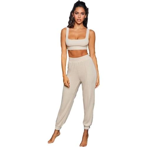 2 piece sets womens outfits European and American new style knitted sports casual spring and autumn fashion vest + trousers set