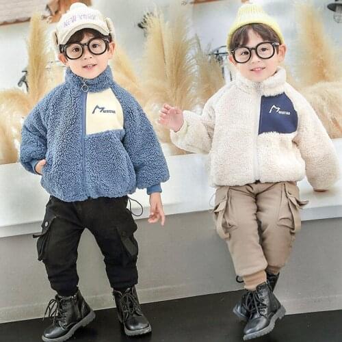 New Spring Winter Boy Girl Jackets Warm Clothing Kids Teenage Children Tops High Quality Plus Cashmere Fleece Coat + Pants Sets