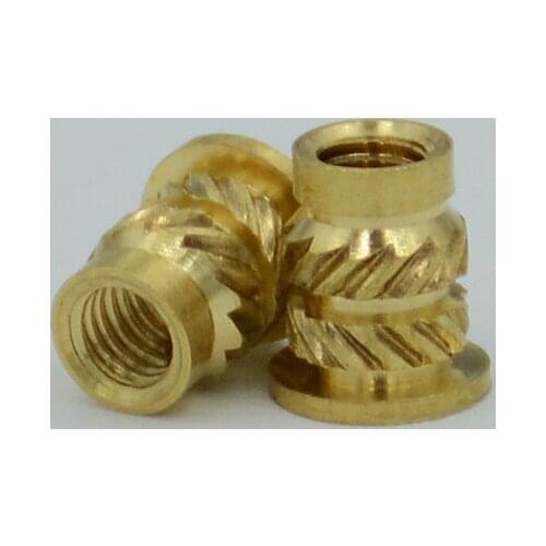 20pcs M2 injection-molded brass nuts brassiness insert knurling hot melt hot pressing nut 4mm outer diameter 4.5mm-5mm long