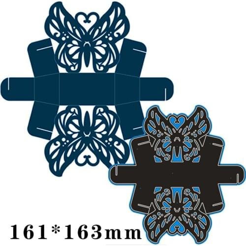 Metal Cutting Dies butterfly box New Scrapbook paper decoration template Embossing DIY Paper Card Craft 161*163mm