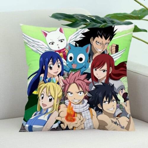 New Arrival Fairy Tail Pillow Cover Bedroom Home Office Decorative Pillowcase Square Zipper Pillow Cases Satin Soft