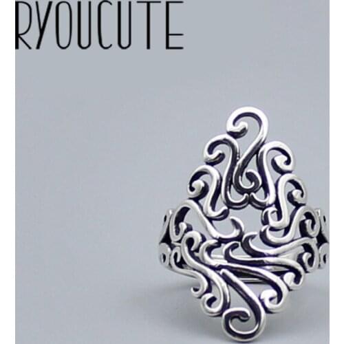 New Trendy Personality Punk Big Flower Rings For Women Lady Resizable Size Rings Party Jewelry Charm Gifts 2021