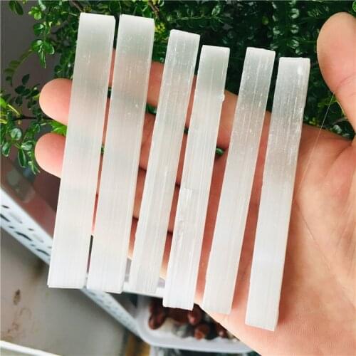 White selenite bar Reiki crystal repair household energy bar specimen