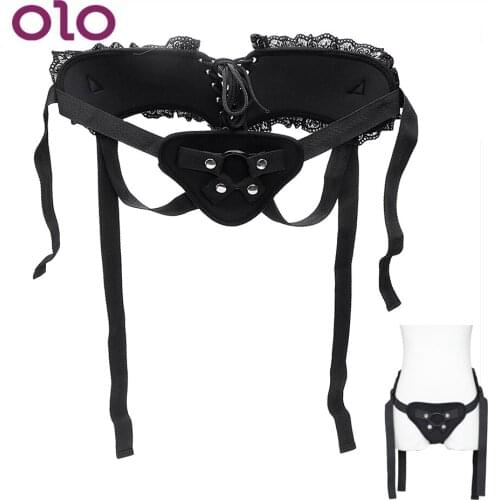 OLO Strapon Penis Bondage Lace Female Masturbator Strap On Dildos Pants Lesbian Panty Sex Toys for Women Adult Products