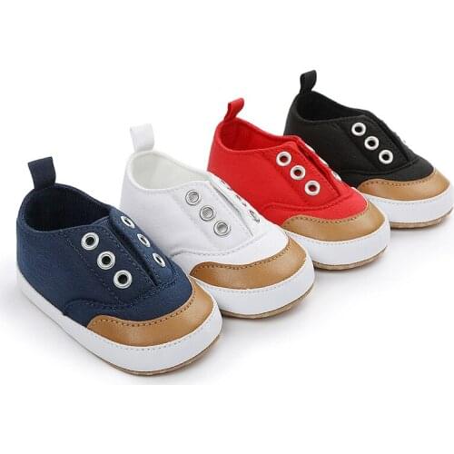 0-1 Year Old Baby Canvas Walking Shoes Red Slip on Prewalker for Newborn