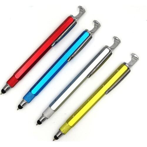Bottle Opener Scale Stylus Touch Capacitive Pen Mobile Phone Holder Ballpoint Pen Multifunctional Metal Tool Pencil