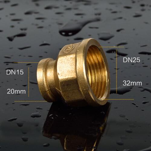 1/2" BSP Female Turn 1" BSP Female Reducer Brass Pipe Fitting Connector Coupling Adapter