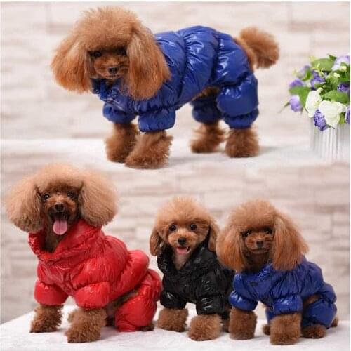 Petalk Blue/Black/Red Pet Clothes Winter Dog Jumpsuit Rompers Pet Overall Coat For Small Large Dogs Thick Cotton Pet Apparel