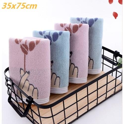 Pure Cotton Thick Embroidery Rose Flower Men And Women Couple Face Towel Wedding Gift Travel Camping Motel Hotel Portable Trip